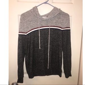 Hoodie shirt with red white and blue stripe